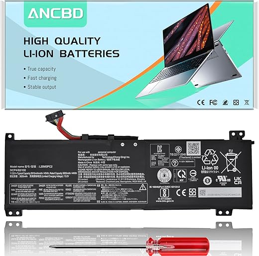 L20C3PC2 L20M3PC2 Laptop Battery for Lenovo Ideapad Gaming 3-15ACH6 3-15IHU6 82K20015US 82K200UTUS L360-15 Series L20D3PC2 L20L3PC2 5B11B96715 5B11B96719 SB11B9671711.52V 45Wh/3910mAh