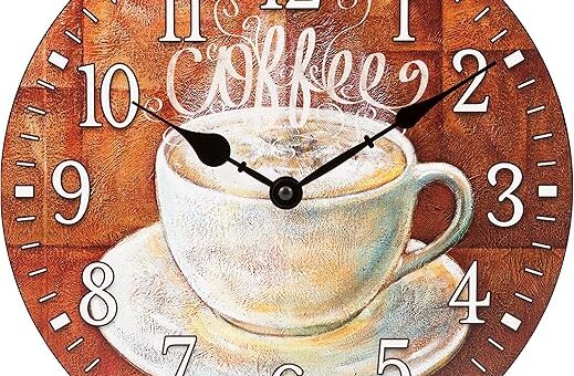 La Crosse Clock 404-2631C-INT 12-Inch Round Coffee Decorative Quartz Analog Wall Clock