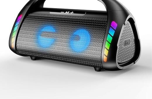 LFS Bluetooth Speaker,100W Loud Speakers Bluetooth Wireless with Deep Bass, Portable Bluetooth Speakers Wireless with Power Bank, LED Lights,Waterproof, 30hours Playtime for Outdoor Home