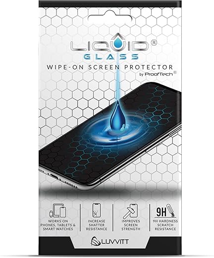 LIQUID GLASS Screen Protector Wipe On Scratch and Shatter Resistant Nano Protection for All Phones Tablets Smart Watches - Universal (New and Advanced)