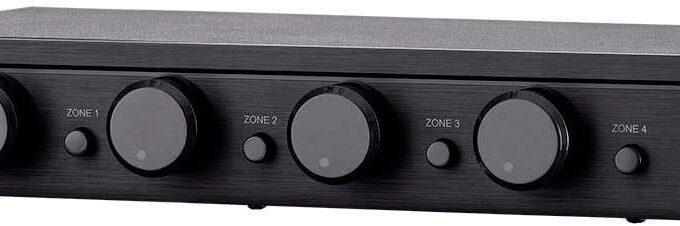 Monoprice SSVC-4.1 Single Input 4-Channel Speaker Selector with Volume Control, Impedance Protection, Individual Zone On/Off Buttons, Black, Model Number: 138159