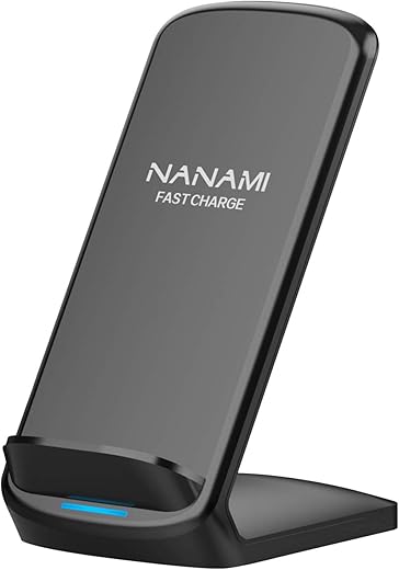 NANAMI Upgraded Fast Wireless Charger, Qi-Certified Wireless Charging Stand Compatible with Samsung Galaxy S24/S23/S22/S21/S20 & Qi Phone Charger for iPhone 16/16 Plus/16 Pro/16 Pro Max/15/14/13/12