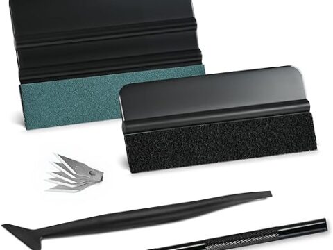 NEWISHTOOL Car Window Tint Installation Kit - Vinyl Wrap Tools With Felt Squeegee, Micro Squeegee, Razor Blade Knife