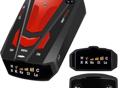 New Radar Detector for Cars with Voice Speed Prompt, 360 ° Detection，City/Highway Mode, Vehicle Speed Alarm System, Led Display, with Anti-Slip Mat EI-V7