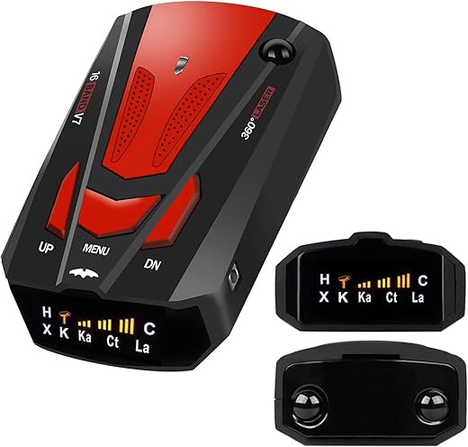 New Radar Detector for Cars with Voice Speed Prompt, 360 ° Detection，City/Highway Mode, Vehicle Speed Alarm System, Led Display, with Anti-Slip Mat EI-V7