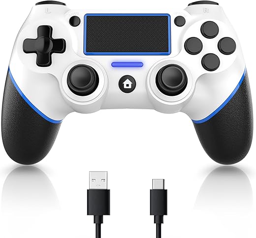 Niacop Wireless P4 Controller, P4 Controller compatible p4/3/Pro/Slim/PC, P4 Gamepad with Dual Vibration, Turbo,Touch Pad,Type-c port, Battery capacity 600mAh