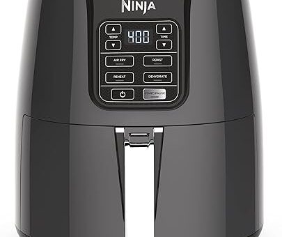 Ninja Air Fryer, Roast, Bake, Air Fry, Roast, Broil, Reheats, & Dehydrates, 4-in-1, Fries, Frozen Food, Veggies, and Juicy Meat, Less Oil, Easy Meals, Healthy Meals, Compact, 4 QT, Grey, AF101