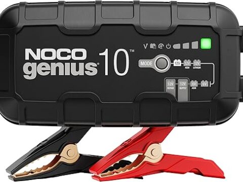 NOCO GENIUS10, 10A Smart Car Battery Charger, 6V and 12V Automotive Charger, Battery Maintainer, Trickle Charger, Float Charger and Desulfator for Motorcycle, ATV, Lithium and Deep Cycle Batteries