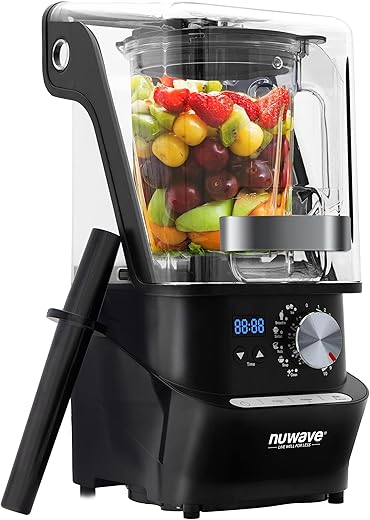 Nuwave Infinity Noise Reduction Blender, Sealed Sound Enclosure, Professional Grade, Digital Controls, 56oz Tritan Jar, Laser-Cut Stainless-Steel -Blades & Heavy-Duty Metal Gears