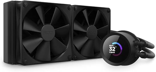 NZXT Kraken 240 - RL-KN-240-B1 - 240mm AIO CPU Liquid Cooler - Customizable 1.54" Square LCD Display for Images, Performance Metrics and More - High-Performance Pump - 2 x F120P Fans - Black