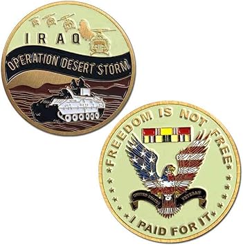 Operation Desert Storm Challenge Coin Licensed Military Apparel Patriotic Products Gifts for Veterans Families and Retired VetFriends.com