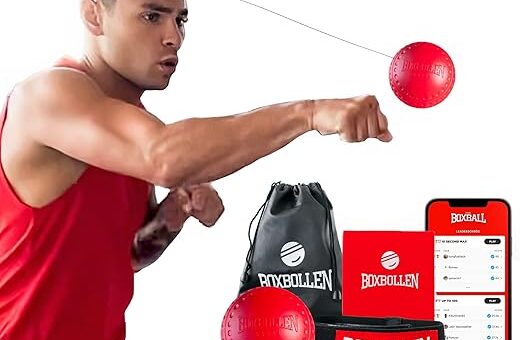 Original with App, Used by Celebrities - MMA Gear Boxing Ball - Boxing Reflex Ball with Adjustable Strap - Interactive Boxball App Integration - 1 Pack