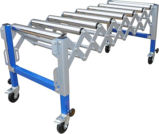 Portable Flexible Expandable Roller Conveyor Holds Up to 280 LBs,Adjustable Conveyor Roller with Rollers and Brakes,Turning Conveyor Belt Telescopic,Conveyor Rollers Heavy Duty