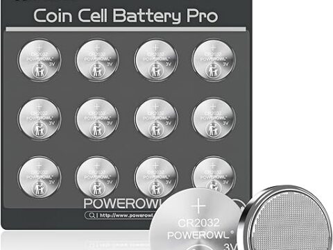 POWEROWL High Capacity CR2032 Battery 12 Pack - CR2032 Lithium 3V Coin Battery Replacement for Apple Airtag Key Fob Remote Controller LED Candles Glucometer