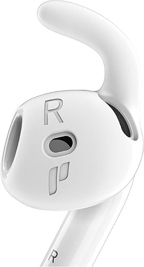 Proof Labs 4 Pairs for AirPods 4 Ear Hooks Covers [Added Storage Pouch] Accessories Compatible with Apple AirPods 4th Generation (White)