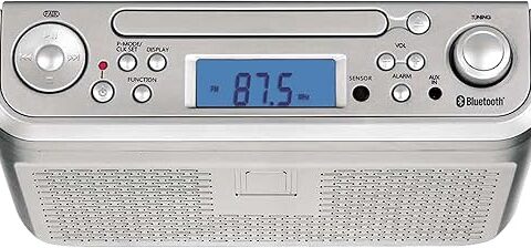 PROSCAN ELITE PKCR2713AMZ Under Counter CD Player with Clock Radio and Bluetooth, Silver