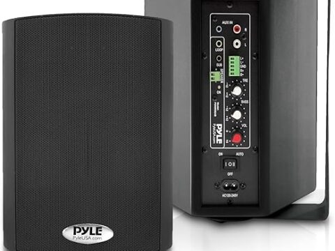 Pyle 5.25'' Pro-Active Wall-Mountable Bluetooth Speakers - 600 Watts Max, 300 Watts RMS w/ 2-Way Full Range Stereo Sound Reproduction, Pair, Rugged & Heavy Duty Cabinet Enclosure (Black) PDWR59BTB