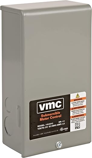 Red Lion 640191 RLCB10-230 1-HP 230-Volt VMC Control Box for Submersible Well Pump, Grey