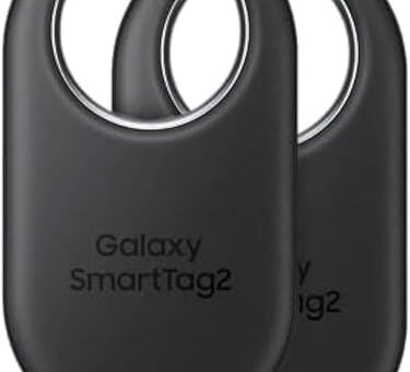 SAMSUNG SmartTag2 (2023) Bluetooth + UWB, IP67 Water and Dust Resistant, Findable via App, 1.5 Year Battery Life (2-Pack) - Black