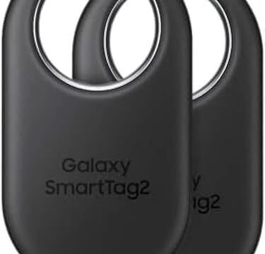 SAMSUNG SmartTag2 (2023) Bluetooth + UWB, IP67 Water and Dust Resistant, Findable via App, 1.5 Year Battery Life (2-Pack) - Black