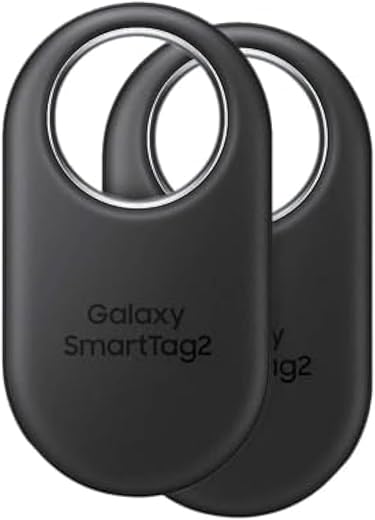 SAMSUNG SmartTag2 (2023) Bluetooth + UWB, IP67 Water and Dust Resistant, Findable via App, 1.5 Year Battery Life (2-Pack) - Black