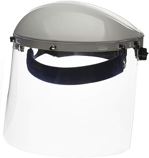 Sellstrom Advantage Face Shield - Lightweight Mask with Crown & Ratchet Headgear, for Work, Grinding, Cutting - ANSI Z87.1 - Clear Uncoated Polycarbonate Window