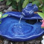 Smart Solar 21372R01 Ceramic Solar Koi Fountain, Blue Glazed Finish, Powered by an Included Solar Panel that Operates an Integral Low Voltage Pump With Filter