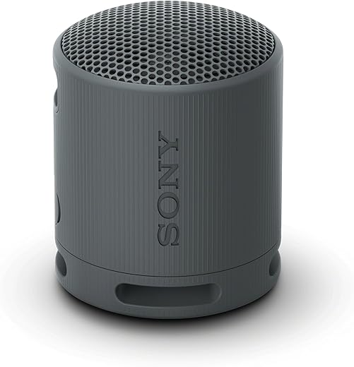 Sony SRS-XB100 Wireless Bluetooth Portable Lightweight Super-Compact Travel Speaker, Durable IP67 Waterproof & Dustproof Shower Speaker, 16 Hour Battery, Versatile Strap, & Hands-free Calling, Black