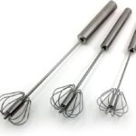 Stainless Steel Semi-automatic Egg Whisk - 3PCS Hand Push Rotary Whisk Blender (3 Pack)