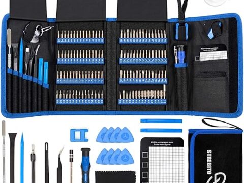 STREBITO Electronics Precision Screwdriver Sets 142-Piece with 120 Bits Magnetic Repair Tool Kit for iPhone, MacBook, Computer, Laptop, PC, Tablet, PS4, Xbox, Nintendo, Game Console