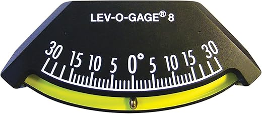 Sun Company Lev-o-gage 8 - Heel Angle Clinometer | High-Resolution Clinometer for Modern Boats | Mounts on Bulkhead