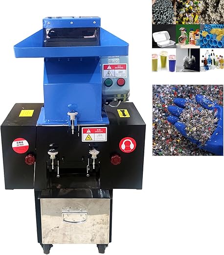 TECHTONGDA Electric Plastic Shredder 2.2KW Plastic Granulator Chipper Crusher Grinding Machine Heavy Duty Plastic Shredder Recycling for Plastic Bottle Rubber Nylon Wood Single-Phase 240V