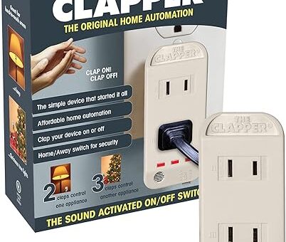 The Clapper, The Original Home Automation Sound Activated Device, On/Off Light Switch, Clap Detection - Kitchen Bedroom TV Appliances - 120v Wall Plug Smart Home Technology, As Seen On TV Home Gift