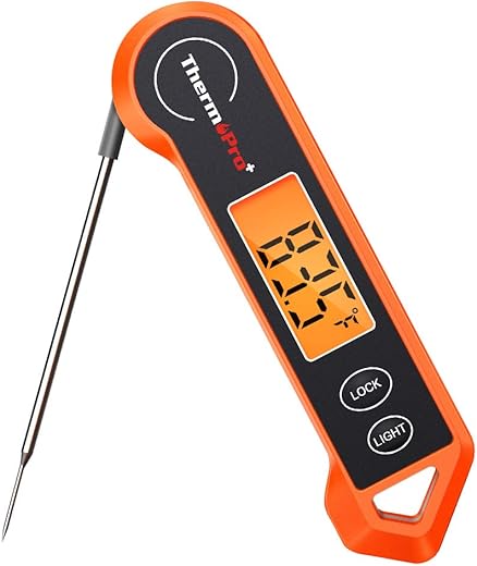 ThermoPro TP19H Digital Meat Thermometer for Cooking with Ambidextrous Backlit and Motion Sensing Kitchen Cooking Food Thermometer for BBQ Grill Smoker Oil Fry Candy Instant Read Thermometer