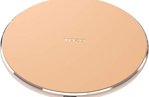 TOZO W1 Wireless Charger, 10W Qi-Certified Charging Pad with Aviation Aluminum Computer Numerical Control Technology Compatible with iPhone 16/16 Plus/16 Pro Max/15 14 13 12 and Samsung Galaxy Series