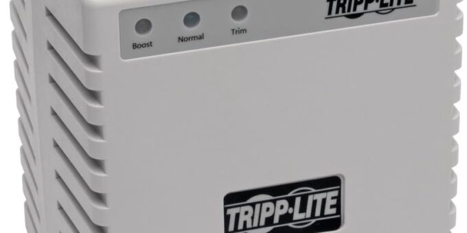 Tripp Lite 600W 120V Power Conditioner, Automatic Voltage Regulation (AVR), AC Surge Protection, 6 Outlets (LS606M), Black