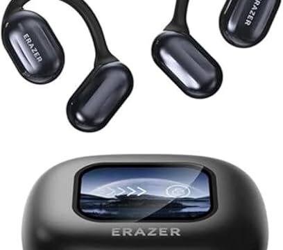 𝗘𝗿𝗮𝘇𝗲𝗿 True Wireless Open Ear Earbuds Bluetooth 5.4 | 𝗘𝗿𝗮𝘇𝗲𝗿 Waterproof Over The Ear Earbuds Xp2 | Intelligent Touch Screen Open Bluetooth Earphones | for Running, Fitness (Black)