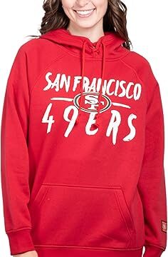 Ultra Game Women's NFL Official Super Soft Tie Neck Hoodie Sweatshirt