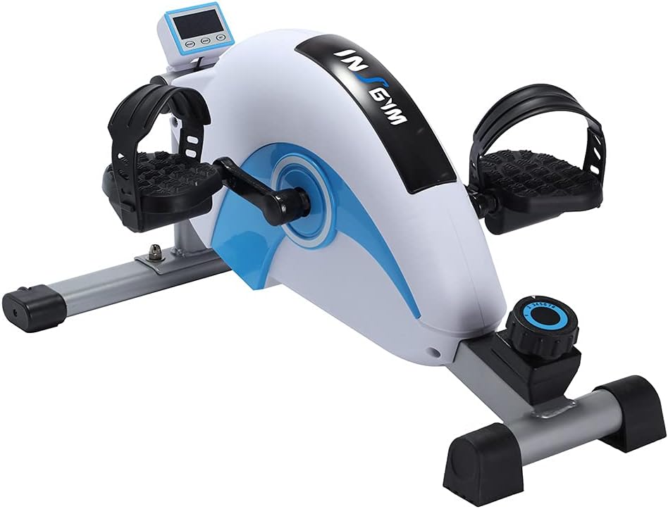 Under Desk Mini Pedal Exerciser for Arm & Leg Workout, Portable Compact Exercise Bike with Adjustable Resistance & LCD Display