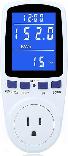 Upgraded Watt Power Meter Plug Home Electrical Usage Monitor Consumption, Energy Voltage Amps Kill Tester with Backlight, Overload Protection, 7 Modes Display