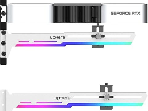 upHere 5V Addressable RGB White Graphics Card GPU Brace Support Video Card Sag Holder,Built-in 5V ARGB Strip,Adjustable Length and Height Support,G276WTARGB