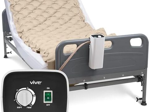 Vive Alternating Air Pressure Mattress Pad - The Original Bed Sore Prevention Solution - Hospital & Home Mattress Topper - Includes Waterproof, Heat Resistant Ulcer Cushion Pad & Whisper Quiet Pump