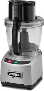 Waring Commercial WFP16S 4 Quart Food Processor, 2 HP Motor, Extra Large Feed Tube, Patented LiquiLock Seal Bowl System, Includes Shredding, Slicing, Whipping Disc and a Standard S blade for Chopping, Pureeing, and Emulsyfying, 120V 5-15 Phase Plug