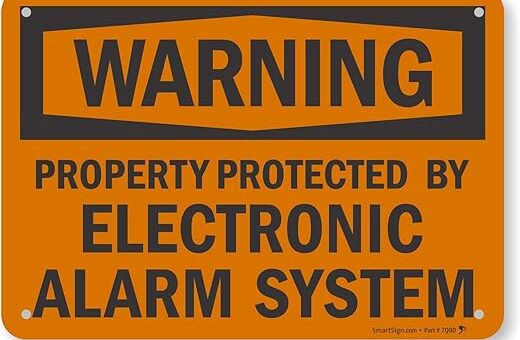 "Warning - Property Protected by Electronic Alarm System" Sign by SmartSign | 7" x 10" Aluminum