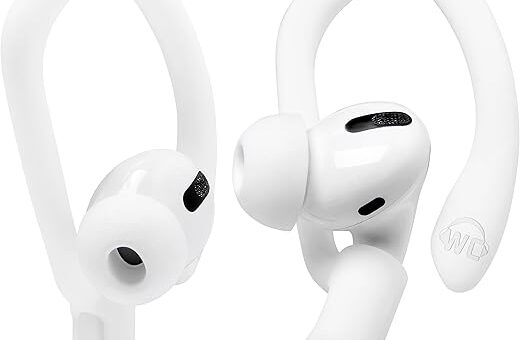 WC HookZ - Patented Upgraded Over Ear Hooks for AirPods Pro 1, 2 & AirPods 1, 2 & 3- Two Size Pairs Included in Package, Unique Left & Right Hook, Made by Wicked Cushions | Winter White