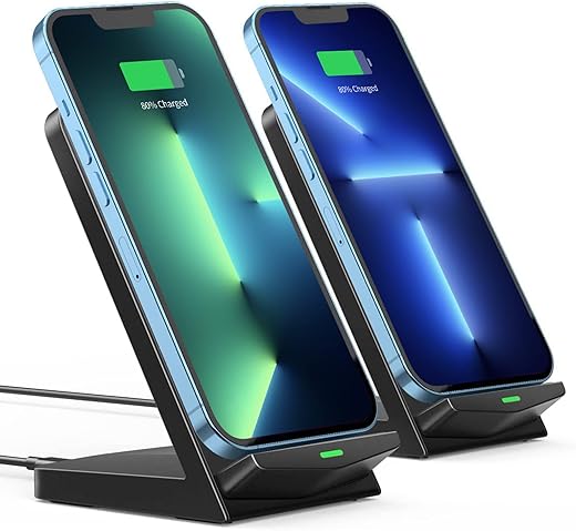 Wireless Charger [2 Pack],15W Fast Wireless Charging Stand,Wireless Charger Compatible with iPhone 15/15 Plus/15 Pro Max/14/13/12 /11Pro Max/XR/XS/X/8 Plus,Galaxy S23/S22/S21/S20 Note 20/10,Google,etc