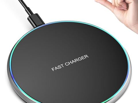 Wireless Charger Compatible with iPhone 16 15 14 13 12 11 Pro Max/Mini/Plus/XR/X/8, 15W Max Fast Wireless Charging Pad Mat for Samsung Galaxy S23/S22/S21/S20/S10, Galaxy Buds