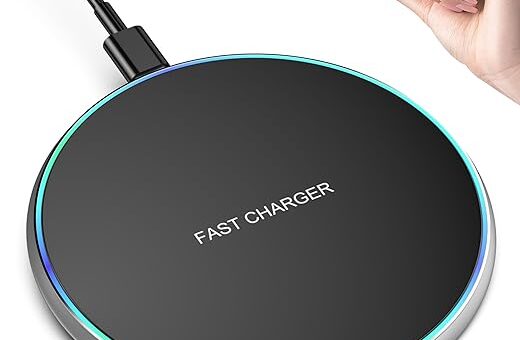 Wireless Charger Compatible with iPhone 16 15 14 13 12 11 Pro Max/Mini/Plus/XR/X/8, 15W Max Fast Wireless Charging Pad Mat for Samsung Galaxy S23/S22/S21/S20/S10, Galaxy Buds