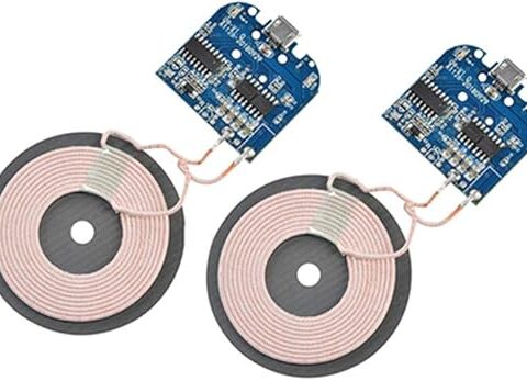 Wixine 2Pcs Qi Wireless Charger PCBA Circuit Board with Coil Pad Charging for DIY K9G9