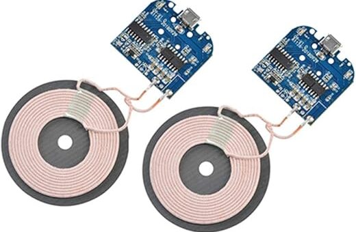 Wixine 2Pcs Qi Wireless Charger PCBA Circuit Board with Coil Pad Charging for DIY K9G9